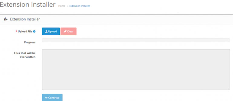 OpenCart 2 New Extension Installer
