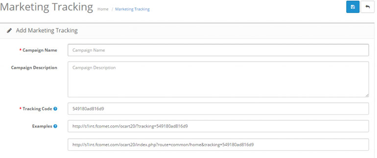Marketing Tracking Links in OpenCart 2