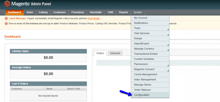 Magento Admin Panel