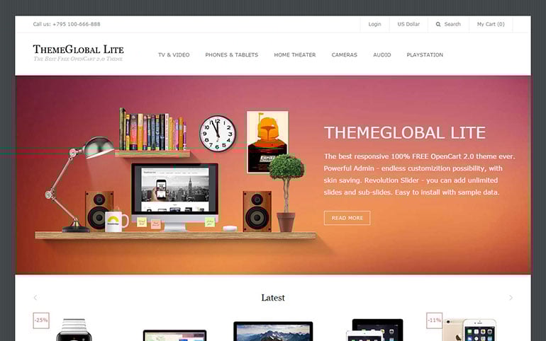 ThemeGlobal Lite Free Template for OpenCart