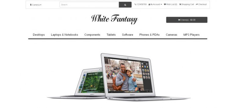 White Fantasy Free Template for OpenCart