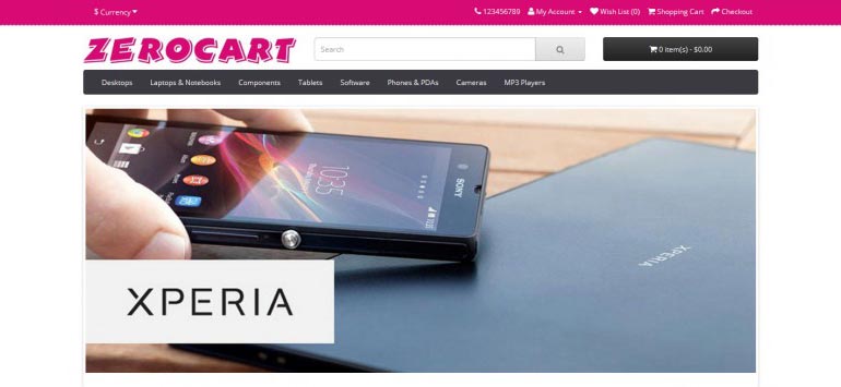 ZeroCart Free Template for OpenCart