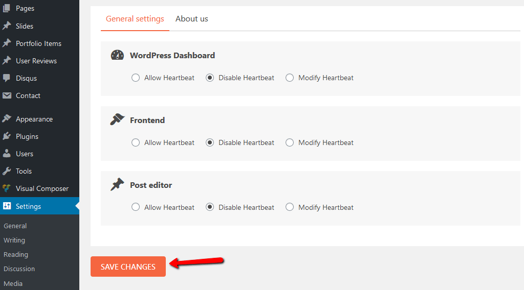 Modify Heartbeat Control Settings in WordPress