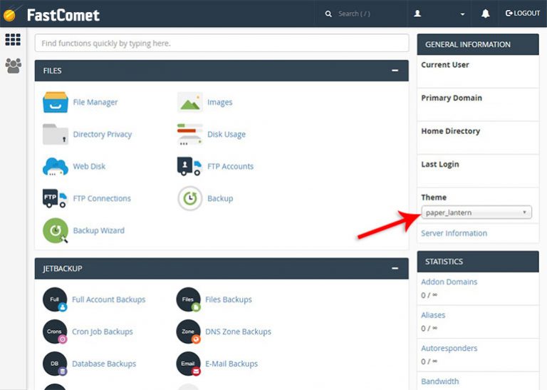 cPanel Theme Paper Lantern Available for all our Services