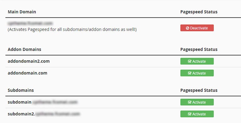 Deactivate Pagespeed in cPanel - FastComet