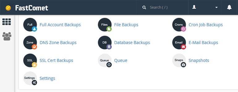 FastComet cPanel Backup Manager