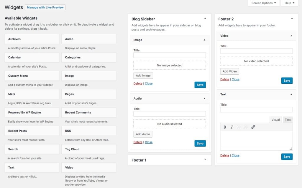 WordPress 4.8 Widget Updates