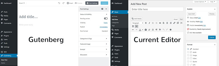 Comparison between Gutenberg and Classic Editor