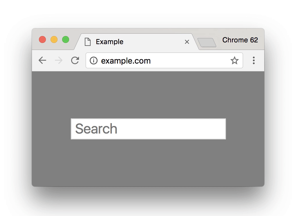 search warning in chrome 62