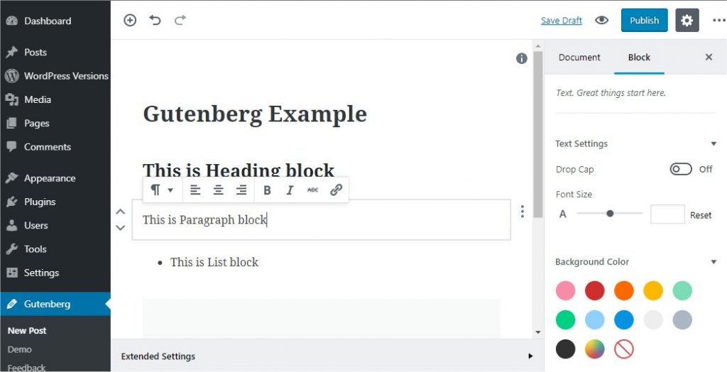 Gutenberg Example Preview - FastComet Blog