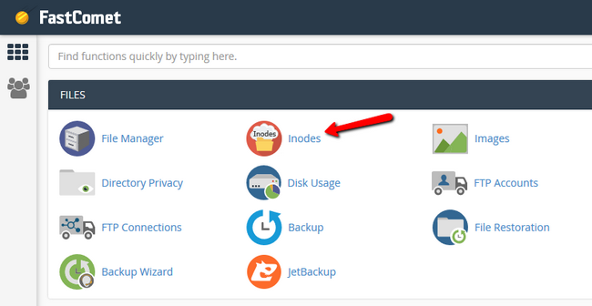 Find Inodes in cPanel - FastComet