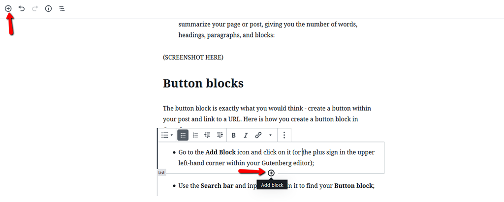 Add Blocks in Gutenberg