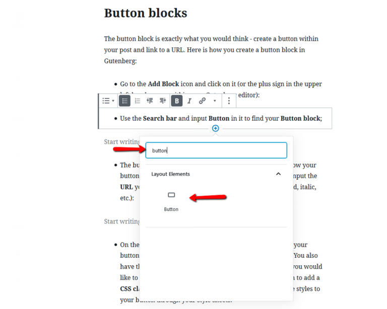 Add Buttons in Gutenberg