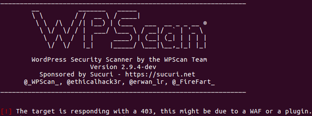 WordPress Security Scanner by the WPScan Team