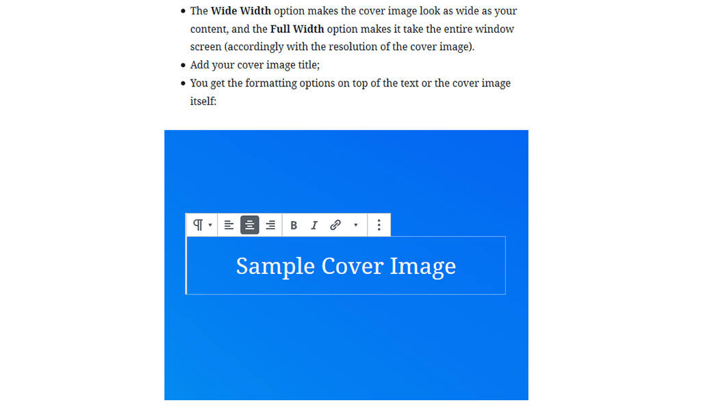 Cover Image Title Formatting Options