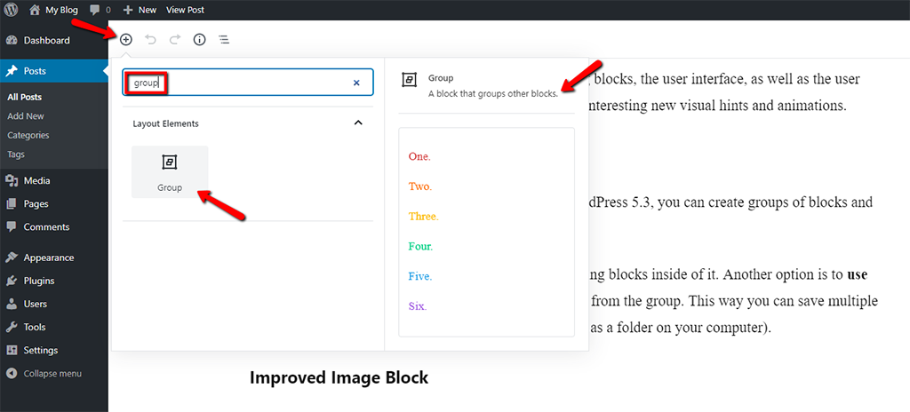 Add a New Group Block in Gutenberg