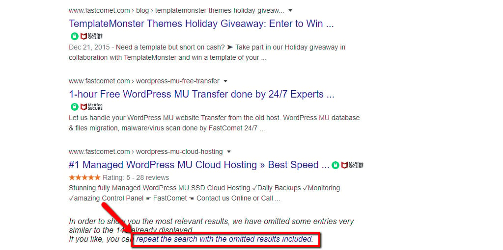 Include Google Omitted Search Results