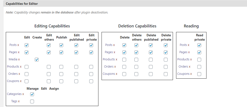 List of Capabilities for Roles in PublishPress Capabilities Plugin