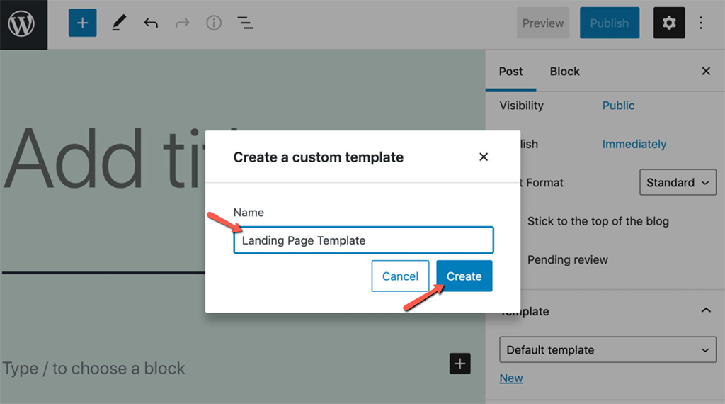 Setting a Template Name