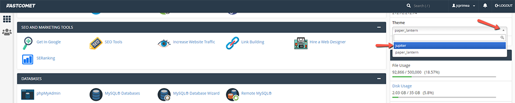 How to Switch to cPanel Jupiter Interface