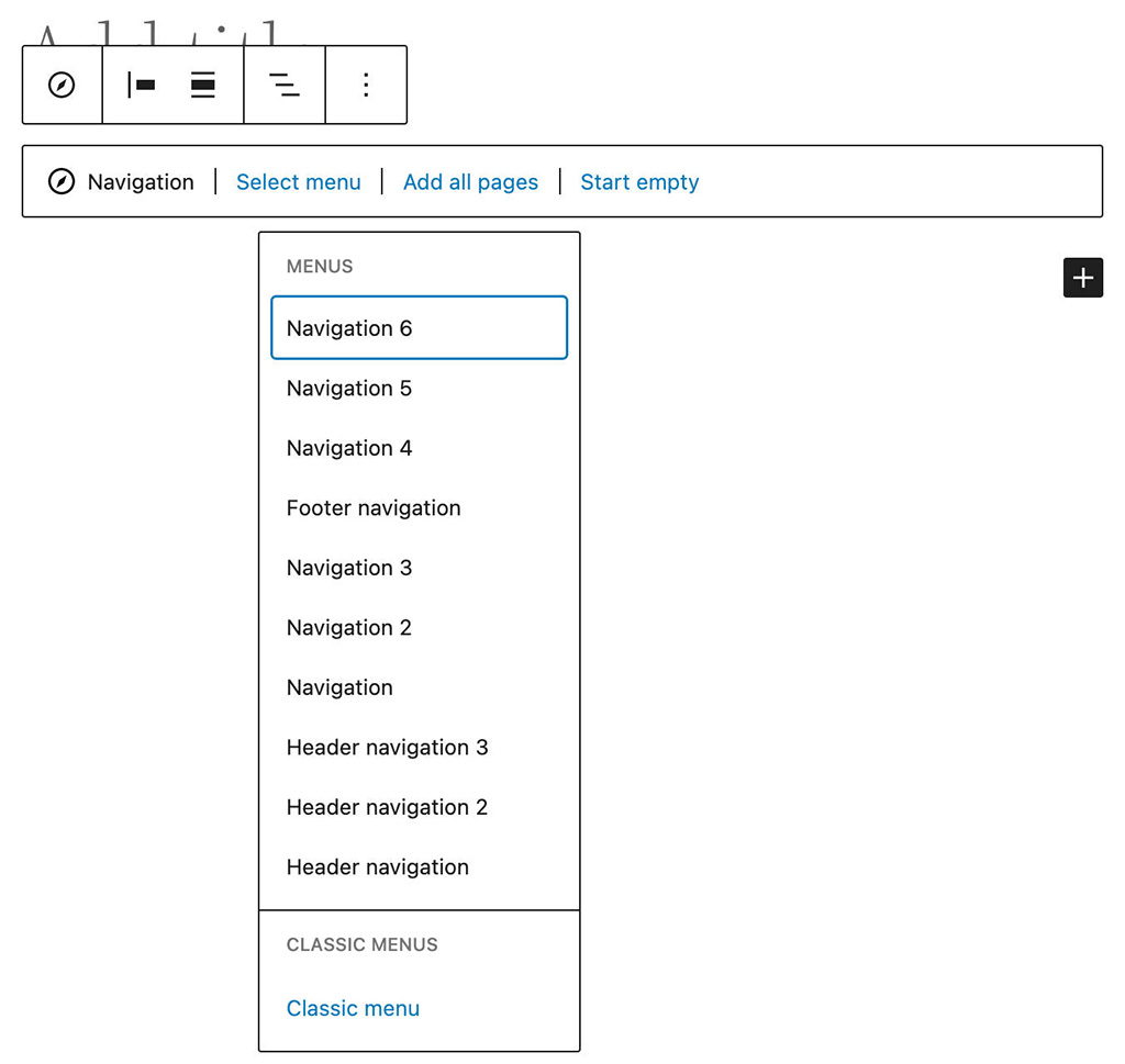 Importing Classic Menus