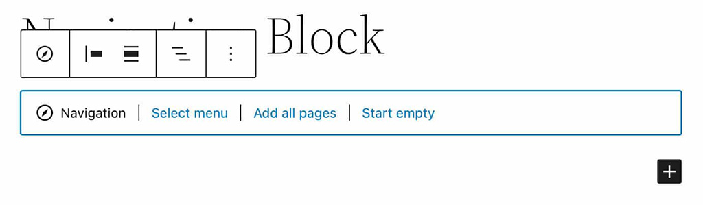 Navigation Block Placeholder