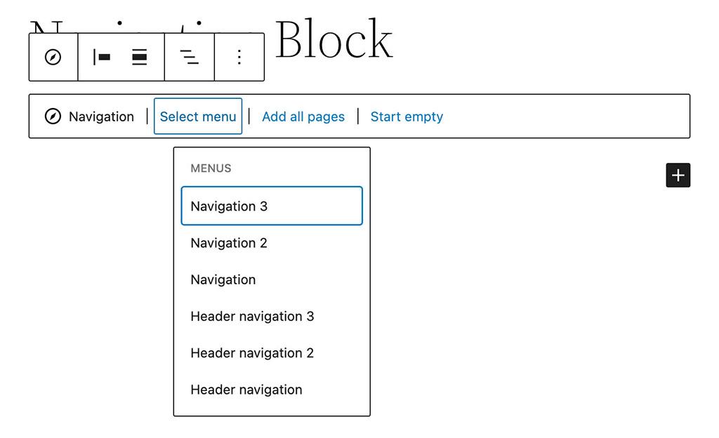 Select Navigation Menu