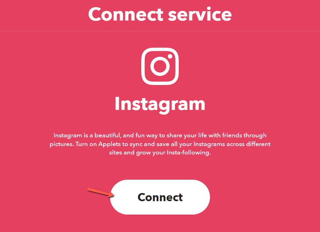 IFTTT - Connect to Instagram