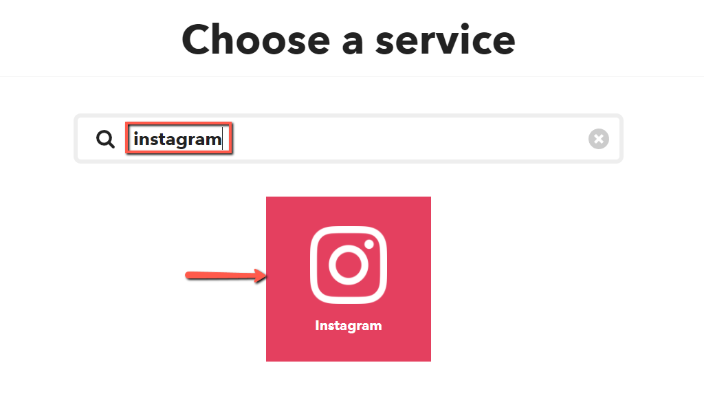 Choose a Service on IFTTT