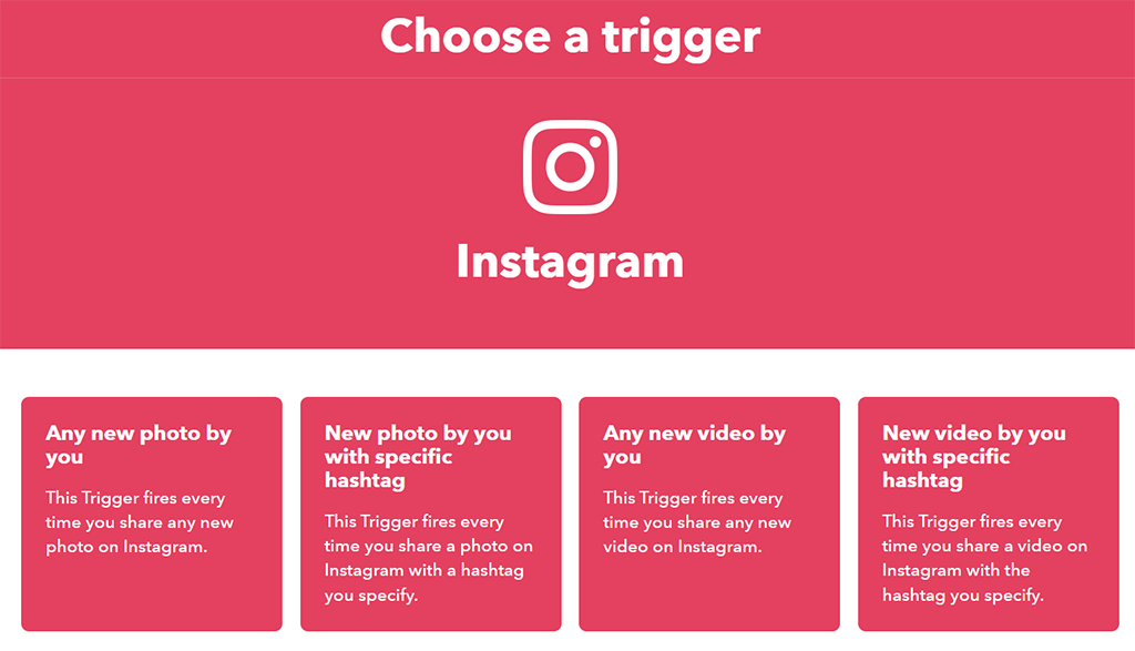 Choose an Instagram Trigger