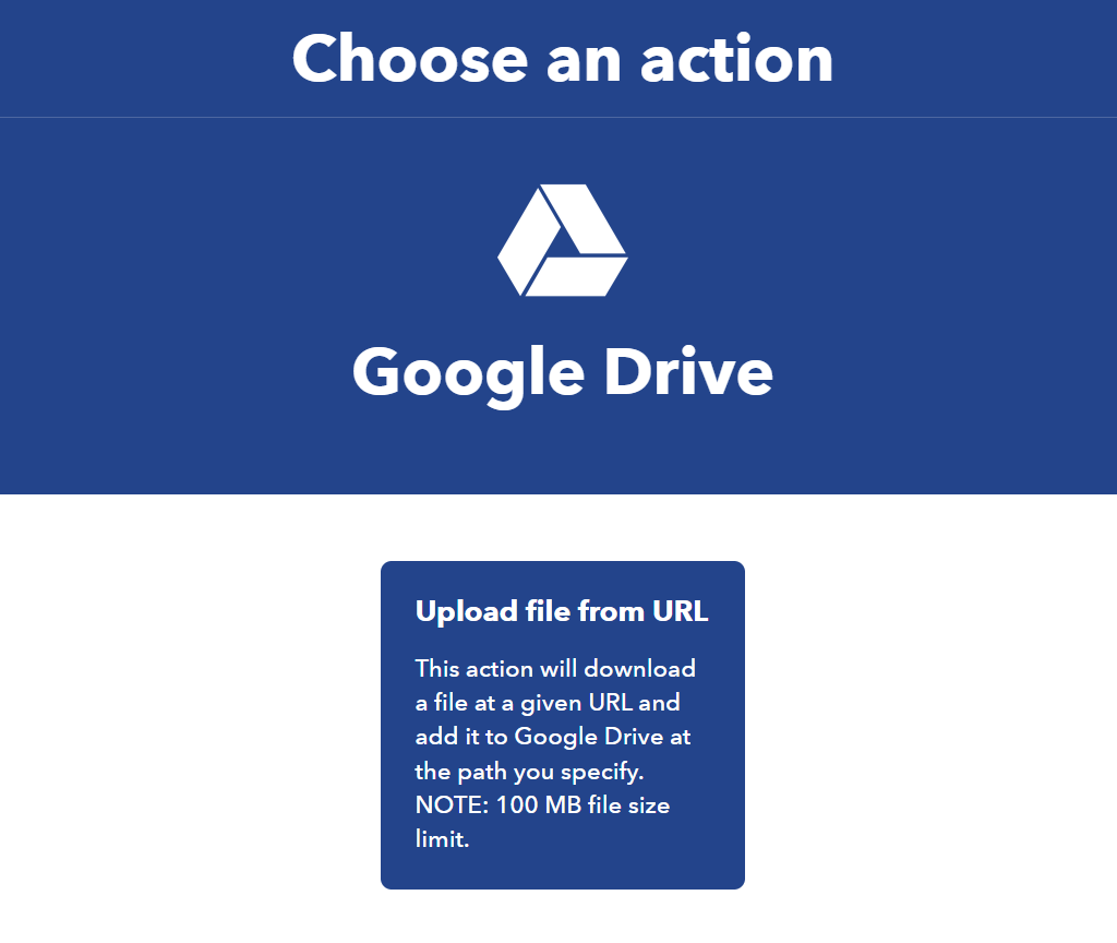 Google Drive IFTTT Action