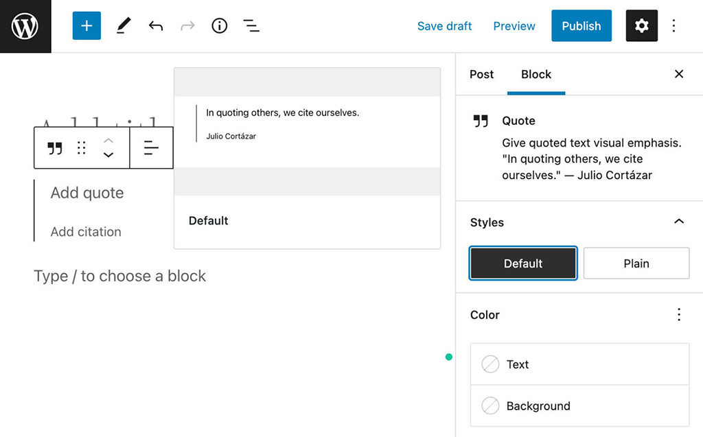 Block Style Preview WordPress 6.0