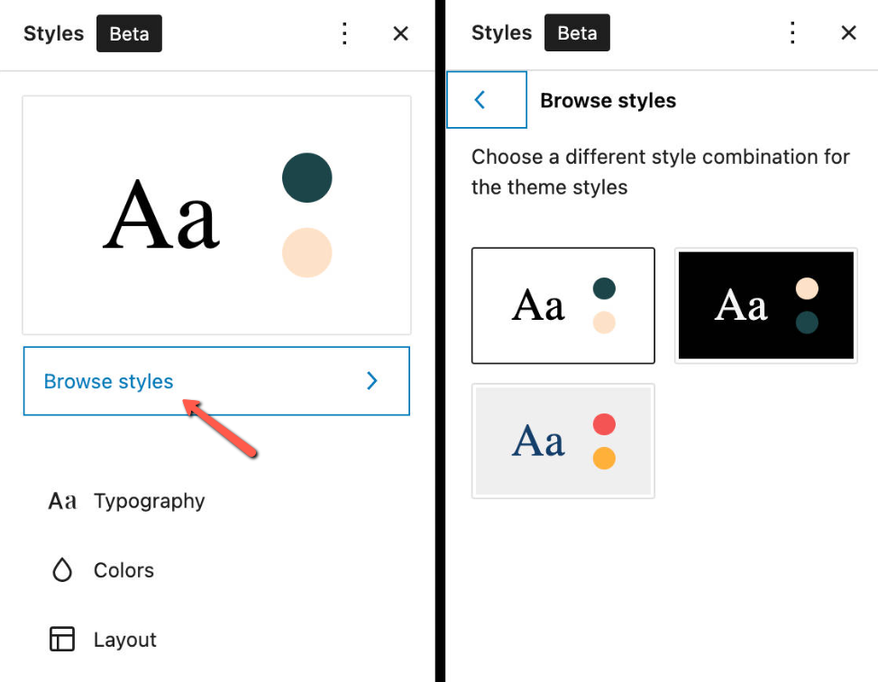 Global Styles WordPress 6.0