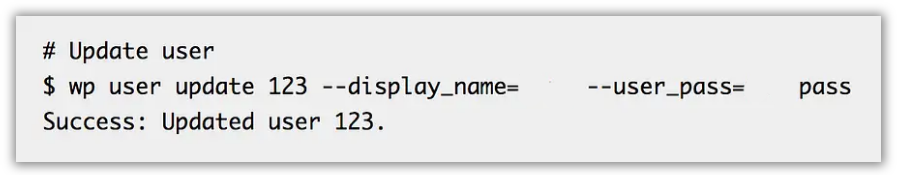 WP-CLI User Update