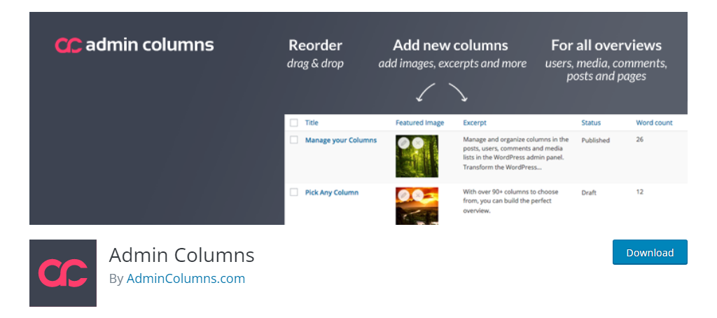 Admin Columns Plugin Page