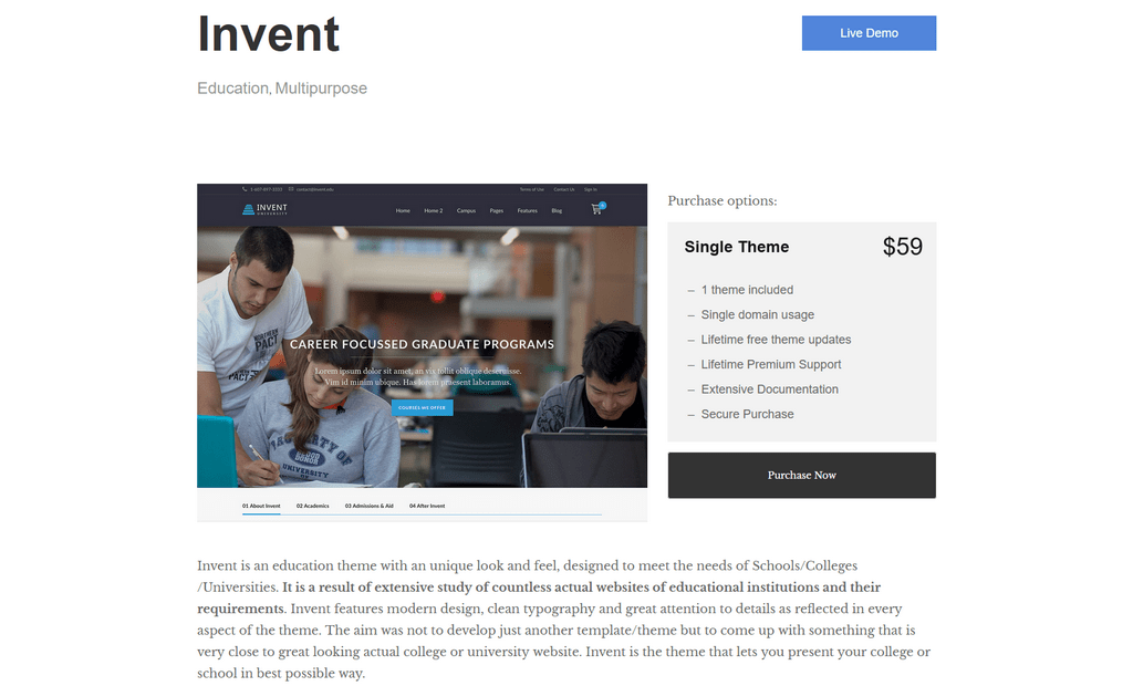 Invent WordPress Theme