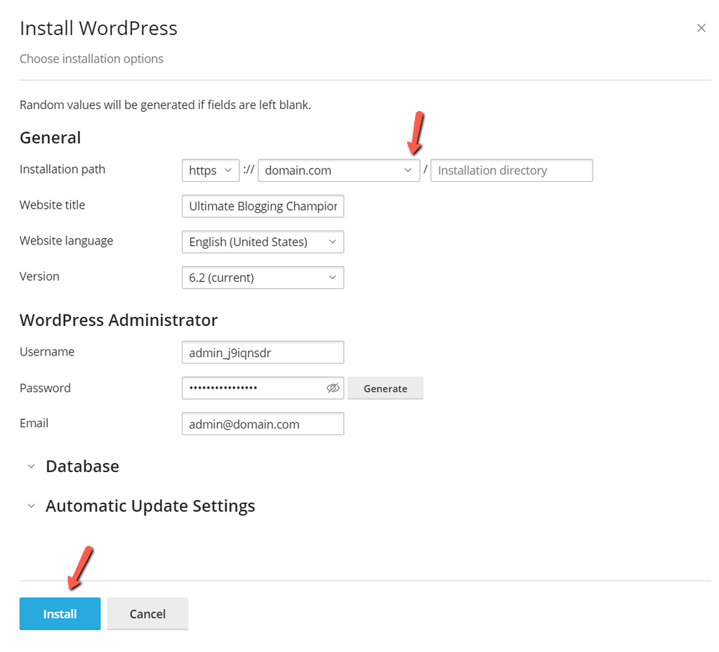 WP Toolkit WordPress Installation Steps