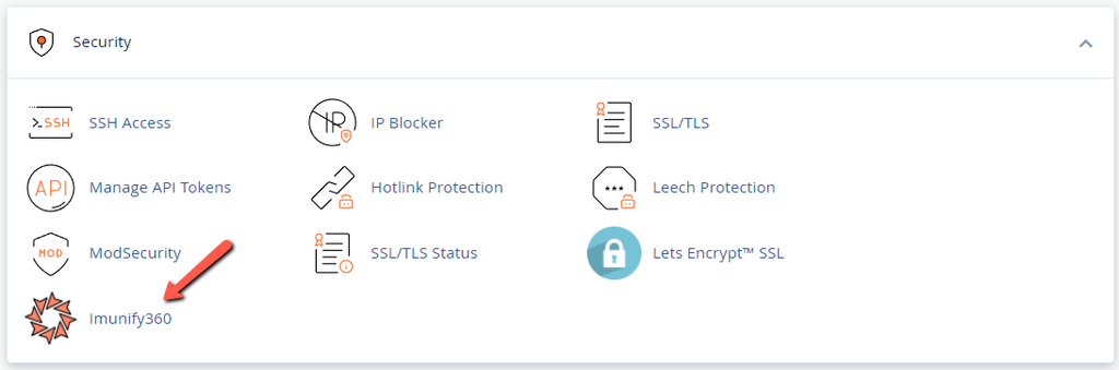 Imunify360 cPanel Security Section