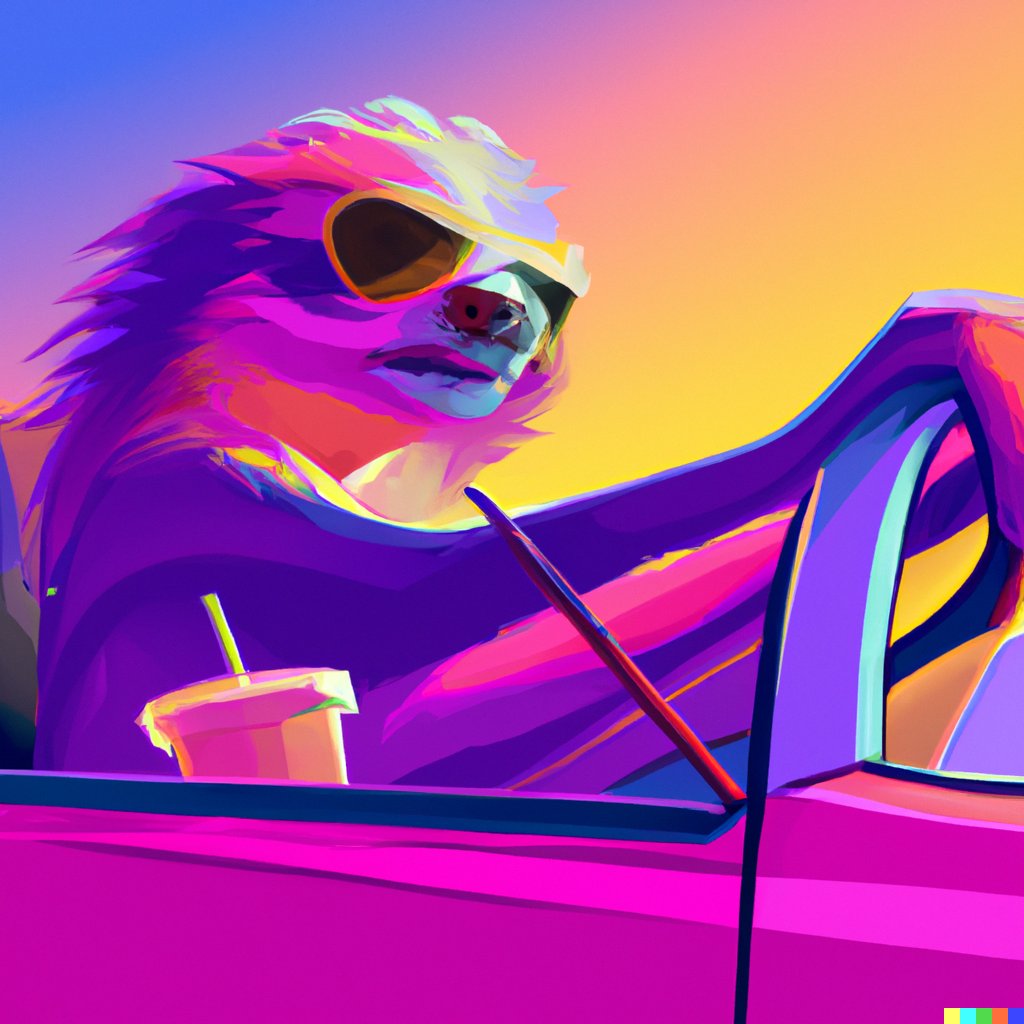 Vaporwave Synthwave Sloth