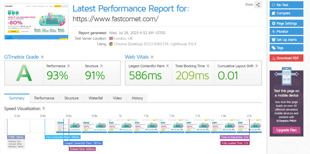 Gtmetrix Website Speed Test Tool