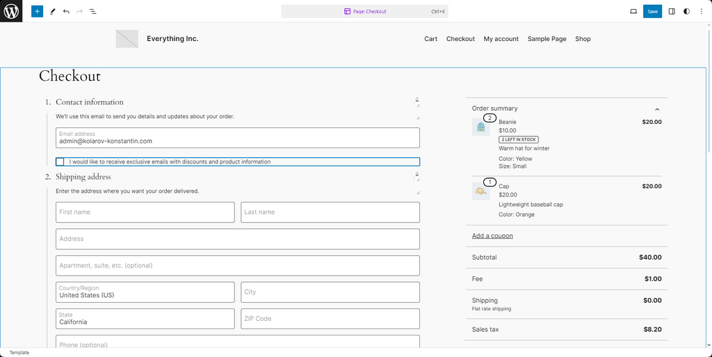 WooCommerce 8.0 Checkout Template FastComet