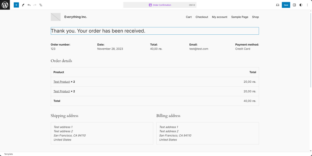 WooCommerce 8.0 Order Confirmation Template FastComet
