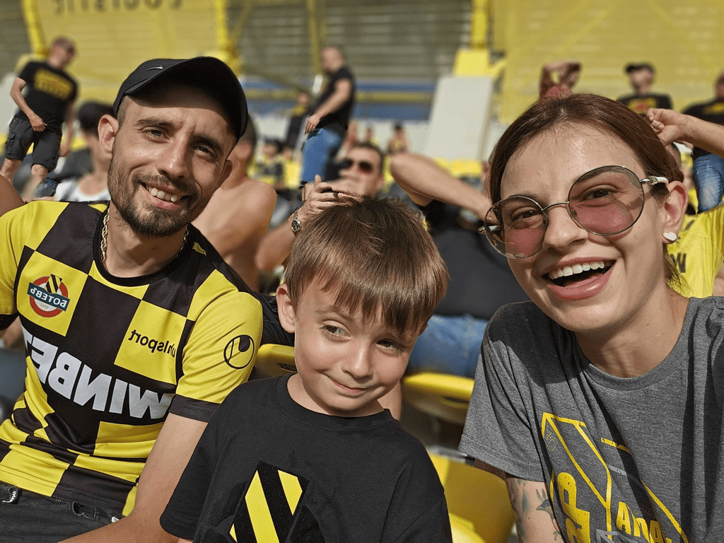 Todor and the Family at the Stadium