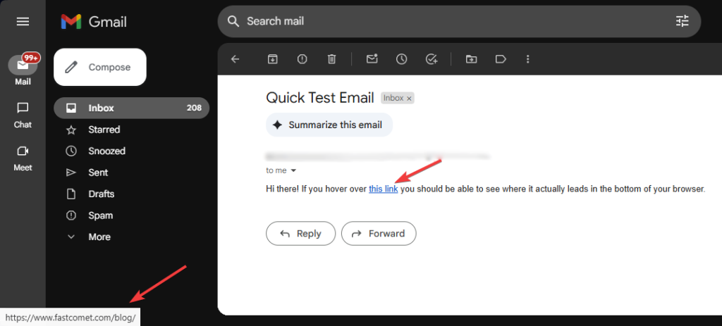 FastComet Check URL