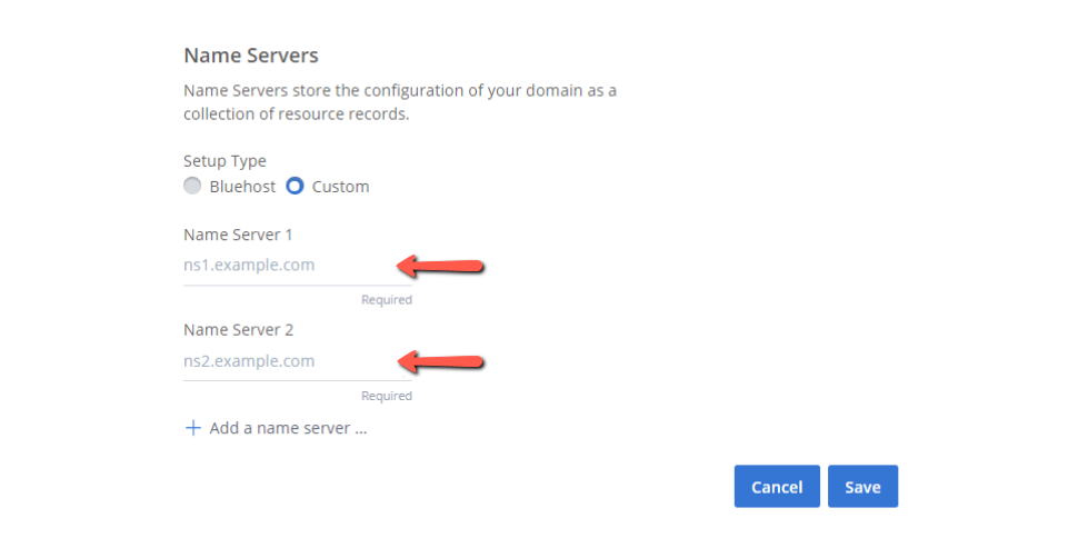 Change Nameservers with Bluehost