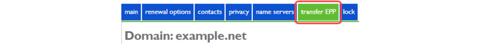 Click the Transfer EPP Tab