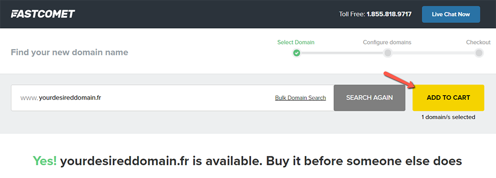 Add FR Domain to Cart