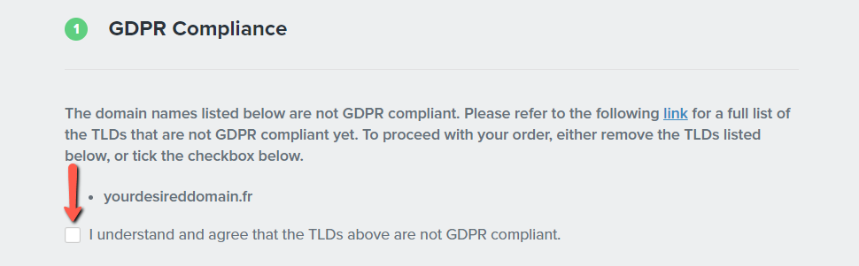 Agree with GDPR FR Domain