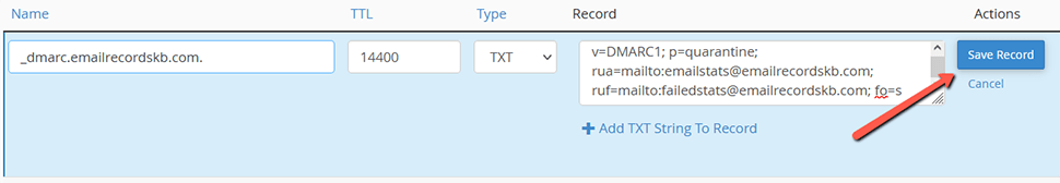 Add a DMARC DNS Record