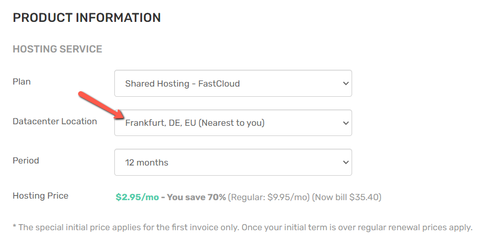 Choose a FastComet Datacenter